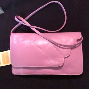 Lilac leather handbag